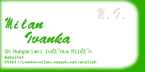 milan ivanka business card